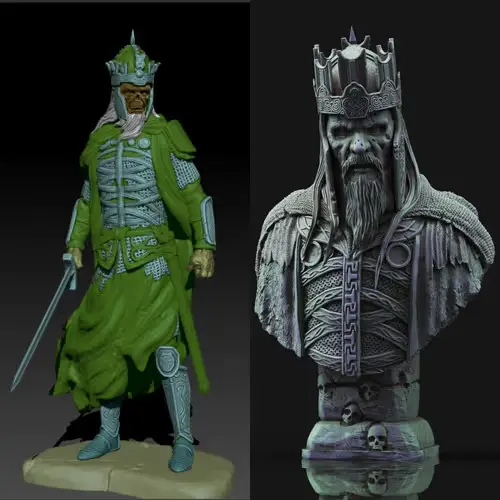Lotr King Of The Dead + Busto Archivo Stl Para Impresión 3d