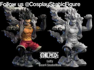 Luffy Snakeman 02 Archivo Stl Para Impresion 3D