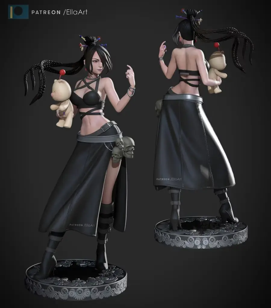 Lulu Final Fantasy X Archivo Stl Para Impresion 3D