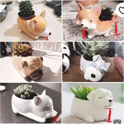 Macetas Perros Set X6 Para Impresora 3d Archivo Stl