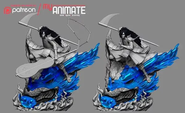 Madara Y Kurama Naruto Archivo Stl Para Impresion 3D