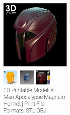 Magneto Apocalypse Helmet Archivo STL Impresión 3D