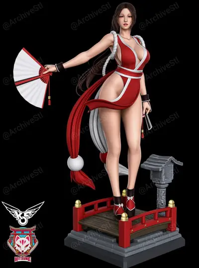 Mai Shiranui Archivo STL OBJ para Impresion 3D