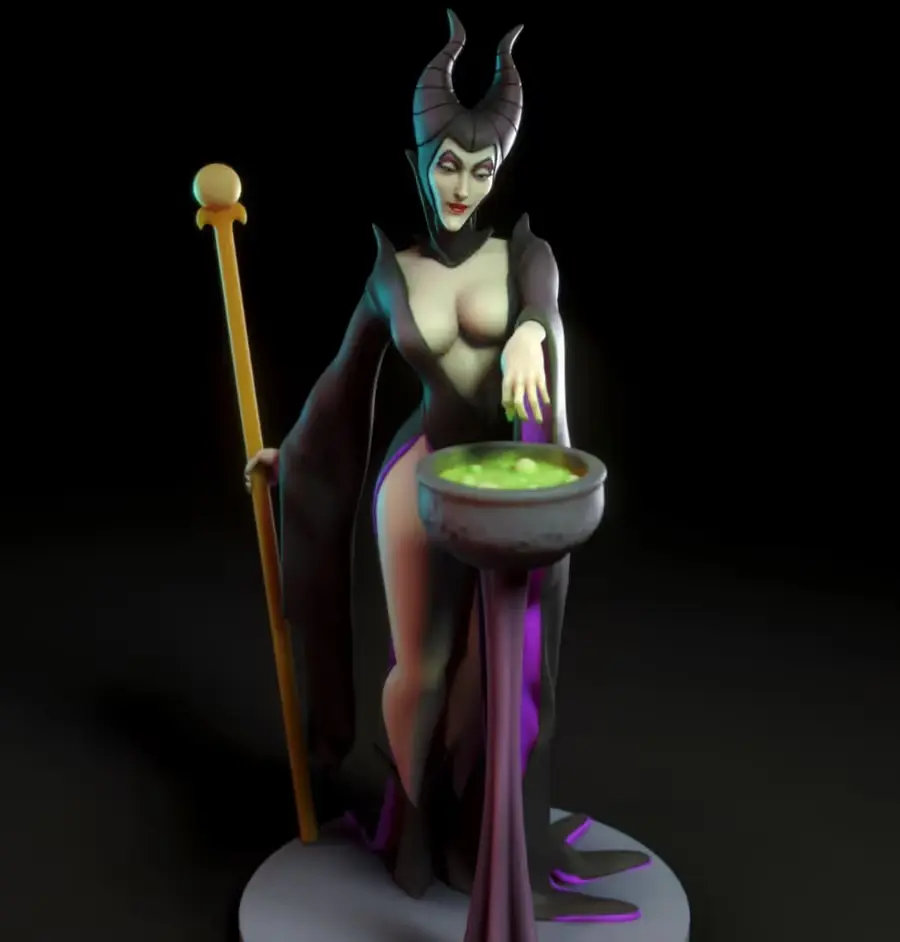 Maleficent Archivo STL OBJ para Impresion 3D