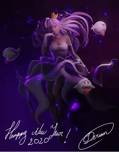 Mario Boosette Ghost Stl/obj Para Impresión 3d