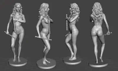 Marvel Black Widow Scarletj 2poses Stl/obj Para Impresión 3d