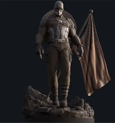 Marvel Capitan America Flag Archivos Stl Para Impresión 3d