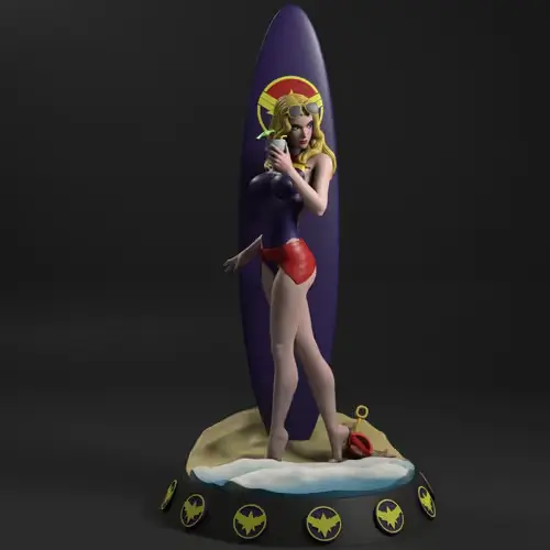 Marvel Captain Marvel Surfers Archivo Stl Para Impresión 3d