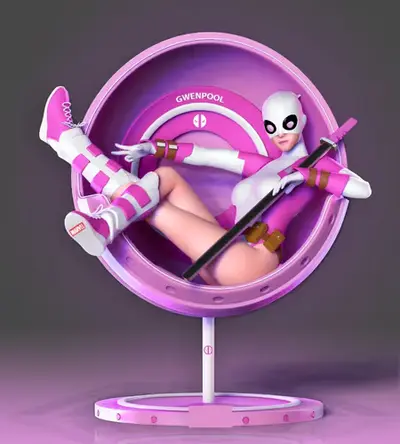 Marvel Gwenpool Ready Stl Obj Impresion 3d