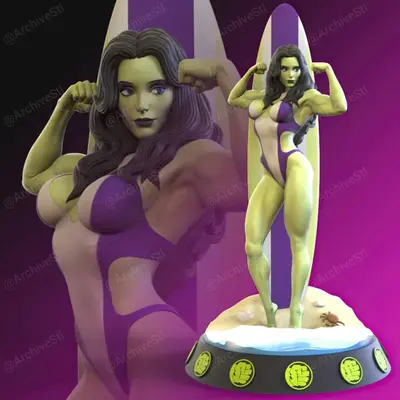 Marvel Heroines Surfers Archivo Stl Obj Para Impresion 3D