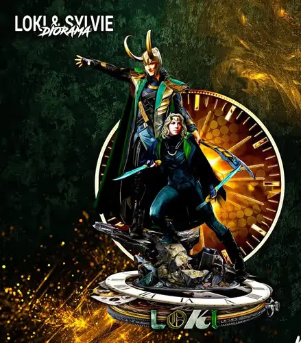 Marvel Loki & Sylvie Diorama W Archivos Stl Obj Impresión 3d