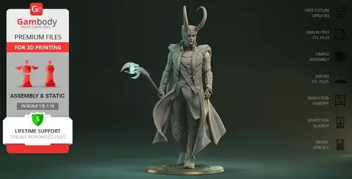 Marvel Loki Scepter Gambody Archivos Stl Obj Impresión 3d