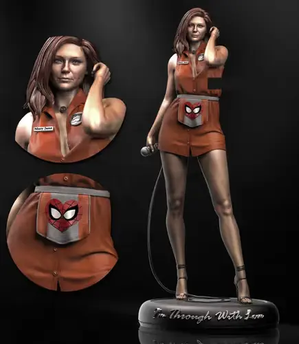 Marvel Mary Jane Watson V3 Kirsten Archivos Stl Impresión 3d