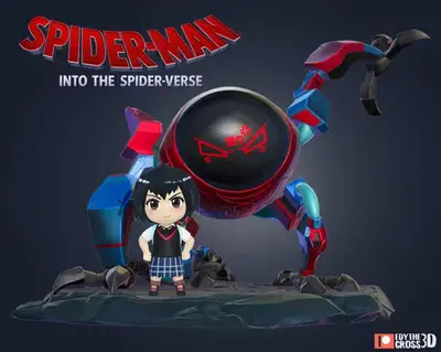 Marvel Peni Parker Into The Spiderverse Stl Obj Impresión 3d