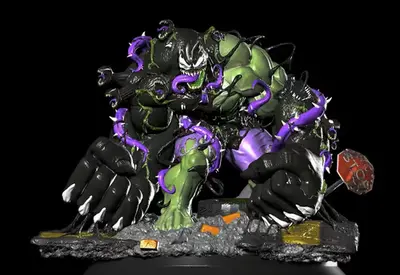 Marvel Venom Hulk Stl/obj Para Impresión 3d