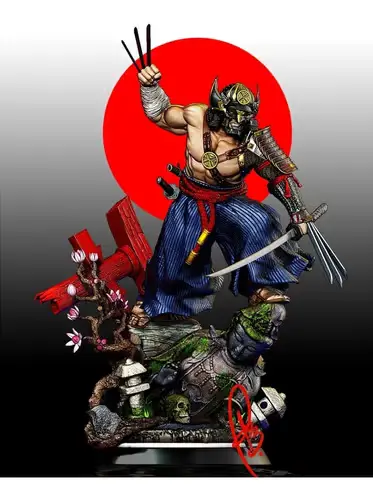 Marvel Wolverine Samurai Michelb Stl Obj Impresión 3d