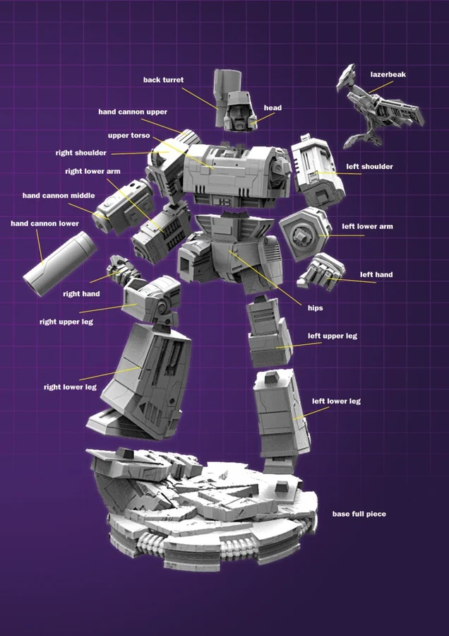 Megatron con Lazer Archivo STL Impresión 3D