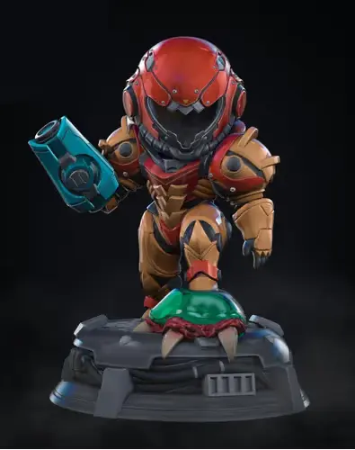 Metroid Samus Chibi Nom Archivos Stl Para Impresión 3d