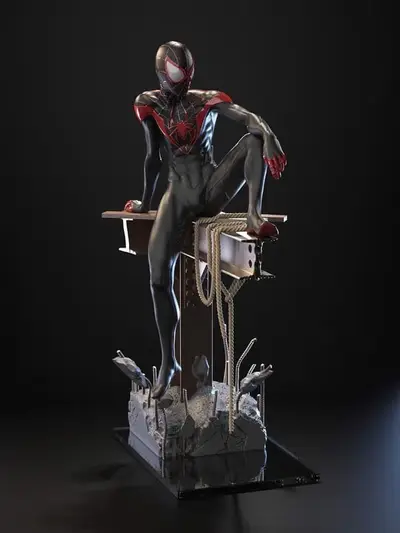 Miles Morales Spiderman Archivo STL OBJ para Impresion 3D