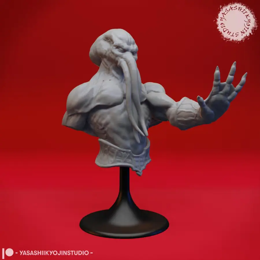 Mind Flayer Busto Archivo STL OBJ para Impresion 3D
