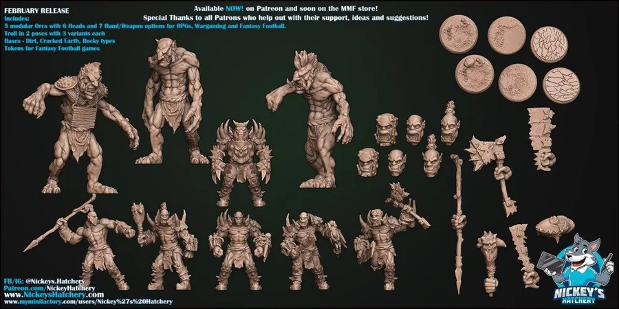 Miniatures Gnolls March Archivo STL Impresión 3D