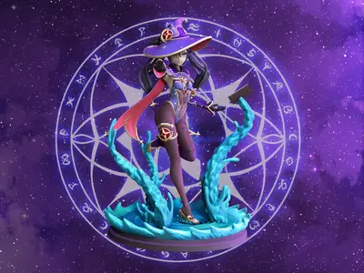 Mona Genshin Impact Archivo Stl Para Impresion 3D