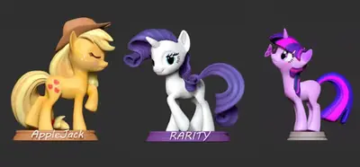 My Little Pony X3 Archivos Stl Para Impresión 3d
