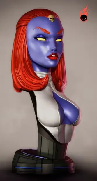 Mystique Busto Archivo Stl Para Impresion 3D