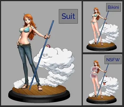 Nami Con Zeus One Piece Archivo Stl Para Impresion 3D