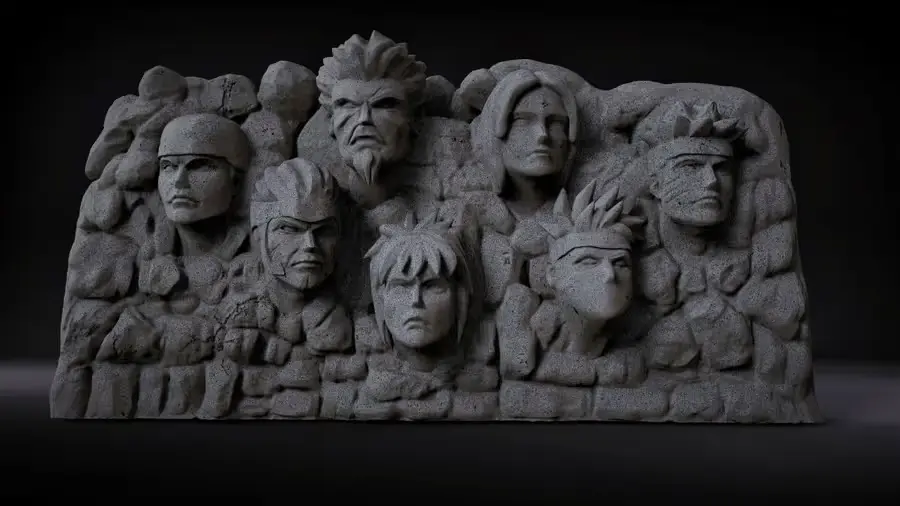 Naruto Hokages Montaña Archivo Stl Obj Para Impresion 3D