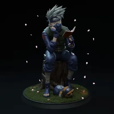 Naruto Kakashi Hatake Y Pakkun Archivo Obj Para Impresión 3d