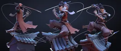 Ninja Sekiro Estatua Archivo STL OBJ para Impresion 3D