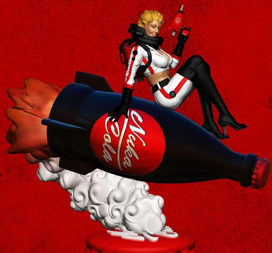 Nuka Cola Girl On Bottle Archivo STL OBJ para Impresion 3D