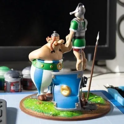 Obelix Baffe Un Romain Diorama Archivo STL Impresión 3D