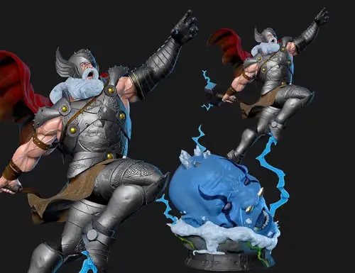 Old King Thor Stl/obj Impresión 3d