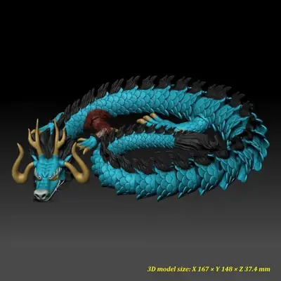 One Piece Kaido Dragon Articulado Archivos Stl Impresión 3d