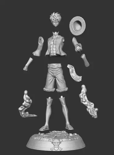 One Piece Monkey D Luffy Stl/obj Para Impresión 3d