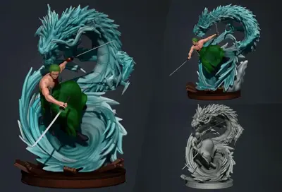 One Piece Roronoa Zoro Archivo Stl Para Impresion 3D