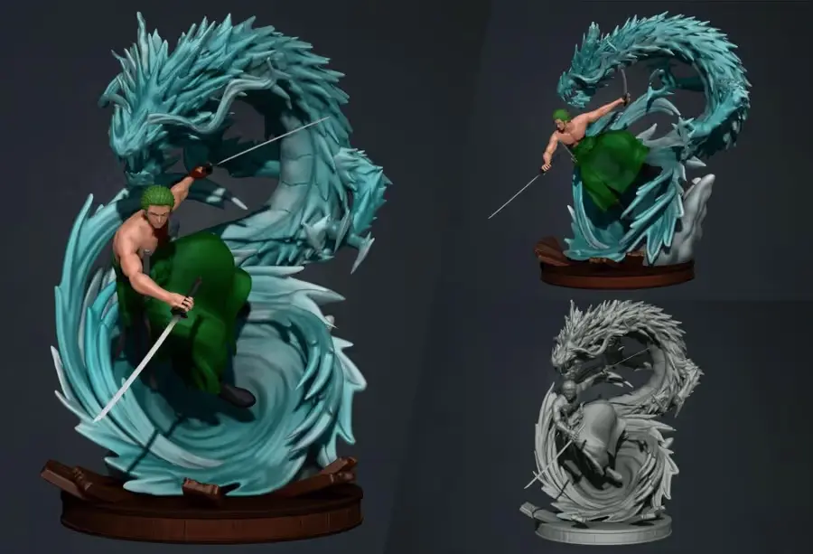 One Piece Roronoa Zoro Archivo Stl Para Impresion 3D