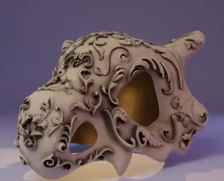 Ornamental+Cubone+Skull Archivo Stl Obj Para Impresion 3D