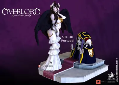 Overlord Albedo 002 Con Ainz Archivo Stl Para Impresion 3D