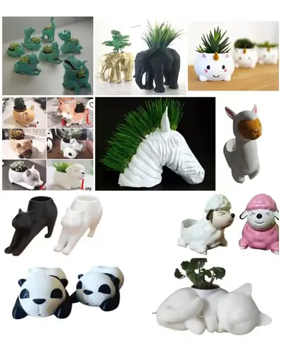 Pack Macetas Animales X 21 Archivos Stl Obj Impresión 3d