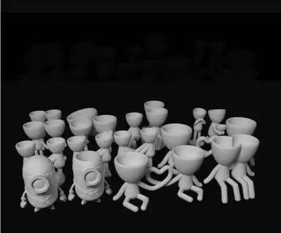 Pack Macetas Robert Plant 1GB Archivo STL para Impresion 3D