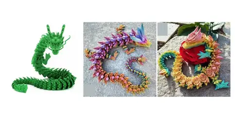 Pack X3 Dragones Articulados Archivos Stl Para Impresión 3d