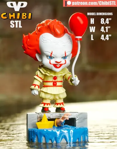 Pennywise Chibi Archivo Stl Para Impresion 3D