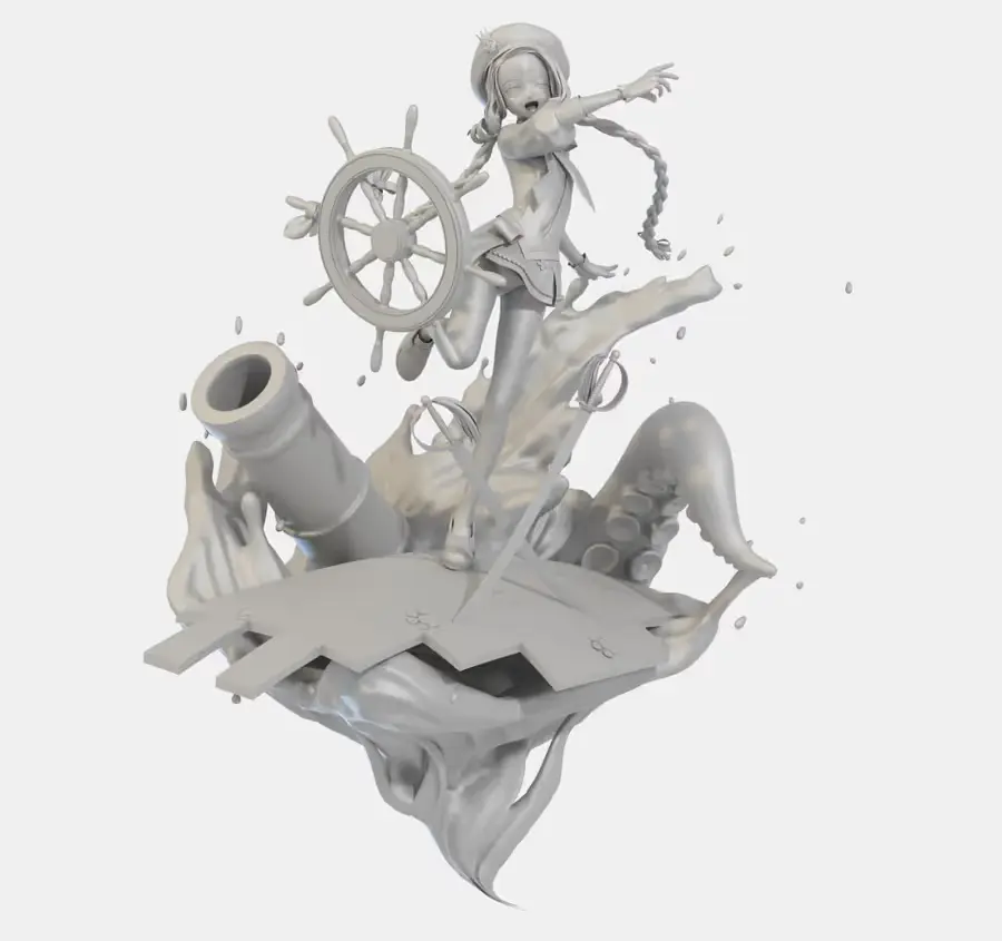 Pirate Girl Grace Archivo STL OBJ para Impresion 3D