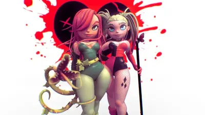 Poison Ivy Harley Quinn Duet Archivo Stl Para Impresion 3D