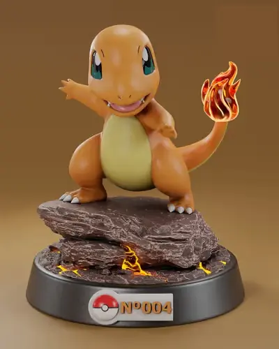 Pokemon 004 Charmander Ps Archivo Stl Para Impresión 3d