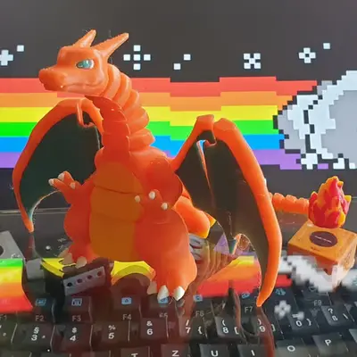 Pokemon Charizard Articulado Archivos Stl Para Impresión 3d