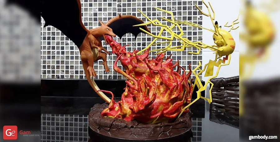 Pokemon Charizard y Pikachu Archivo STL Impresión 3D